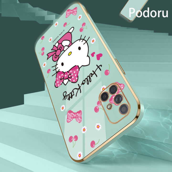 เคส-samsung-a71เรียบง่ายสุดหรูชุบทองเคสโทรศัพท์-hello-kitty-เคสซิลิโคน-tpu-นิ่ม