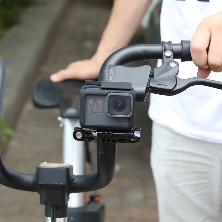 ที่ยึดแฮนด์รถจักรยานยนต์ถ่ายภาพขายึดกล้องโกโปรฮีโร่8-7-5สีดำ-xiaomi-yi-4k-sjcam-eken-go-อุปกรณ์เสริมแบบโปร