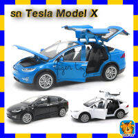 โมเดลรถ​เหล็ก​ [มีกล่อง]​ รถ Tesla Model X สเกล 1/22 ยาว ​Car models มีไฟหน้าไฟท้าย มีเสียง