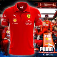 F1 2022 เสื้อยืดโปโล แขนสั้น พิมพ์ลายกราฟฟิค Scuderia Ferrari Racing Team ขนาดใหญ่ สําหรับผู้ชาย และผู้หญิง