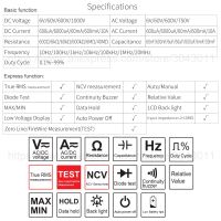 ZZOOI kaemeasu Mini Digital Multimeter DC/AC Capacitance Resistance NCV True RMS with Zero Line/FireWire Measurement(TEST) KM-DM01A