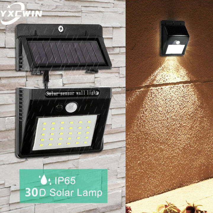 30LED Split Separate Solar Powered Light PIR Motion Sensor Outdoor Lamp