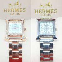 *Hermes Paris นาฬิกาผู้หญิง กันน้ำ สายเหล็ก นาฬิกาข้อมือแบรนเนม นาฬิกาข้อมือผู้หญิง สีโรสโกลด์ ล้อมเพชร พร้อมกล่อง RC881