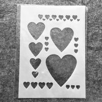 29cm A4 Small Big Hearts DIY Layering Stencils Wall Painting Scrapbook Coloring Embossing Album Decorative Template Rulers  Stencils