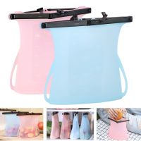 Reusable Food Storage Bag Silicone Sealing Containers Zip Lock Leak Proof Organizer for Snack Fruit Meat Refrigerator Fresh Keep