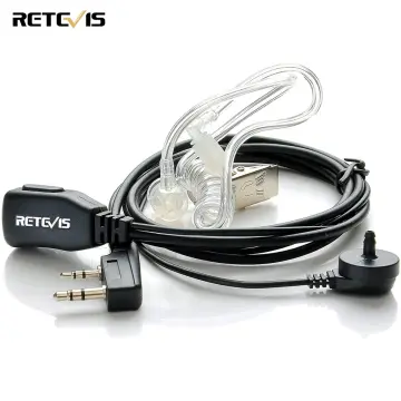 Case of 10, Retevis Walkie Talkies Earpiece with Mic 2 Pin Acoustic Tube  Headset Compatible with Baofeng UV-5R Retevis H-777 RT21 RT22 Arcshell AR-5  Two Way Radio
