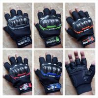 Atjin-Sarung รถจักรยานยนต์ครึ่งนิ้ว/ถุงมือ Monster Racing Energy [5สี]