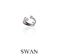 SWAN - Mia Stone Ring แหวนเงินแท้ แหวนฟรีไซส์ ฝังเพชรคิวบิกเซอร์โคเนีย cubic zirconia