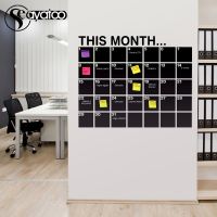 This Month Wall Calendar 2023 Monthly Planner Blackboard Wall Stickers Vinyl Decal Office Decoration Erasable Chalkboard 58x72cm Cables