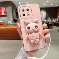 เคสนิ่มชุบ6D สำหรับ Xiaomi MI 13เคสโทรศัพท์ซิลิโคน Xiaomi 13มีขาตั้งรูปกระต่ายการ์ตูนเคสโทรศัพท์