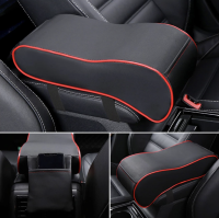 Leather Car Armrest Pad Auto Central Console Seat Box Mat Cushion Pillow Cover Vehicle Protective Styling Universal with Pocket