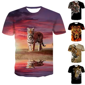 Tiger Fierce Face Glow' Men's T-Shirt