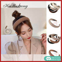 Haimeikang เกาหลีใหม่แถบคาดศีรษะ Twill กว้าง Brimmed ฟองน้ำ Hairband อารมณ์หวานสีทึบผ้าผม Hoop อุปกรณ์เสริมผม