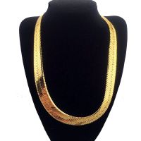 Top Quality 75CM*10MM Hip Hop Mens Herringbone Snake Chain Golden Necklace Rapper Chunky Boys Rapper NightClub DJ Smart Jewelry Fashion Chain Necklace