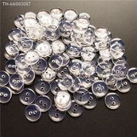 ❂☜ 100pcs 10/15/18mm Round Shape 2 holes Transparent Resin Buttons Kid 39;s Garment Sewing Accessories DIY Scrapbookings