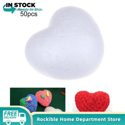rockible 100/50/60Pcs White Styrofoam Foam Craft Heart Love For DIY Art Painting