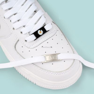 【LZ】✲▥✳  Cadarço com Fivela para Sapato Cadarços AF1 Acessórios Originais Branco e Preto Decorações de Cadarço Liso Novo Estilo 1 Conjunto AF1