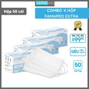Extra- COMBO 4- HỘP 50 CÁI Khẩu trang y tế kháng khuẩn 4 lớp Famapro Extra