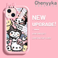 เคส Chenyyyka สำหรับ iPhone 13 iPhone 13 Pro iPhone 13 Pro iPhone 13 Pro Max เคสลายการ์ตูนน่ารัก Kuromi กันกระแทกหลากสีเคสโทรศัพท์โปร่งใสนิ่มปลอกซิลิโคนที่สร้างสรรค์เคสป้องกันเลนส์กล้องถ่ายรูปลายสัตว์ประหลาดน้อยน่ารัก