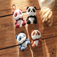 □ 4Colors Plush Doll Toy Simulation Panda Plush Stuffed Doll Toy Mini Panda Keychain Home Desk Decoration Adult Key Accessories