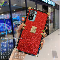 JieFie สำหรับ Xiaomi Redmi Note 9 / 9S / 9 Pro / Note 10S / 10 / 10 Pro / Note 11S / 11 / 11 Pro / Note 8 / 8 Pro / Note 9T สุดหรูเคสโทรศัพท์สี่เหลี่ยมแฟชั่นมีเคสโทรศัพท์มือถือขอบซิลิโคนระยิบระยับฝาครอบโทรศัพท์กันกระแทก