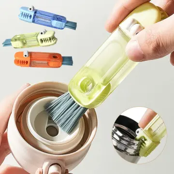 Tiny 3 in 1 Cleaning Brush, Mini Multi-Functional Crevice Cleaning Brush,  Water Bottle Cleaning Tools, for Bottle Cup Lid, Nursing Bottle Cup 