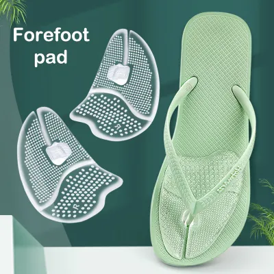 ZhongLouL 1คู่รองเท้าแตะรองเท้าแตะแผ่นป้องกันนิ้วเท้าป้องกันการลื่นใสแทรกอยู่ข้างหน้าแผ่นรองรองเท้า