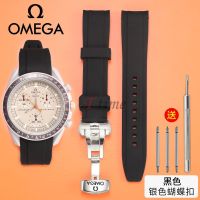 สายนาฬิกาข้อมือซิลิโคน กันฝุ่น พร้อมตะขอผีเสื้อ สําหรับ Omega Swatch Co-branded Watch Band for Planetary Lunar Arc