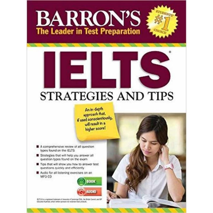 (Most) Satisfied. ! >>> หนังสือภาษาอังกฤษ BARRONS IELTS TEST STRATEGIES TIPS (WITH CD) 2ND ED มือหนึ่ง