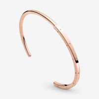 2021 New 925 Sterling Silver Bracelet Rose Gold Pan Signature I-D Bangle Fit Women Beads Charms Diy Fashion Jewelry Gril Gift