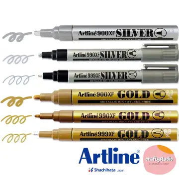 Artline Gold Silver Permanent Marker Pens, 999XF 990XF 900XF