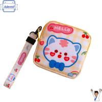 ADERESF Kawaii กระเป๋าเก็บหูฟังลิปสติก,กระเป๋าเครื่องสำอางแทมพ์พ์ผ้าเช็ดปาก Dompet Koin กระเป๋าผ้าอนามัยถุงเก็บของ