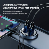 200วัตต์แบบ Dual USB Car C Harger เบาชาร์จอย่างรวดเร็วสำหรับหัวเว่ยเกียรติ OPPO QC3.0รถค่าใช้จ่ายได้อย่างรวดเร็วชาร์จ Type C สำหรับ ซัมซุง