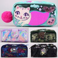 ✸☾✳ Australian smiggle นักเรียนกระเป๋าเครื่องเขียนซิปคู่กล่องดินสอมีกาวในตัวสำหรับนักเรียนประถมและมัธยมต้นกล่องดินสอเด็ก