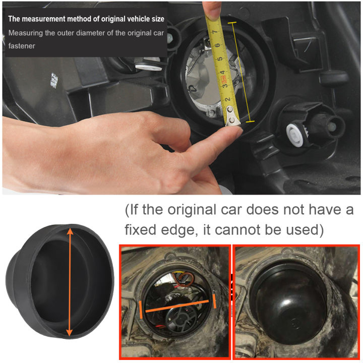 2ชิ้น90มิลลิเมตรปิดผนึกภายใน-dia-ยางที่อยู่อาศัยซีลหมวกฝุ่นปกคลุมสำหรับไฟหน้ารถติดตั้งซีนอนไฟหน้าชุด-led-ไฟหน้าหลอดไฟ-หลังการขายไฟหน้าติดตั้งเพิ่ม