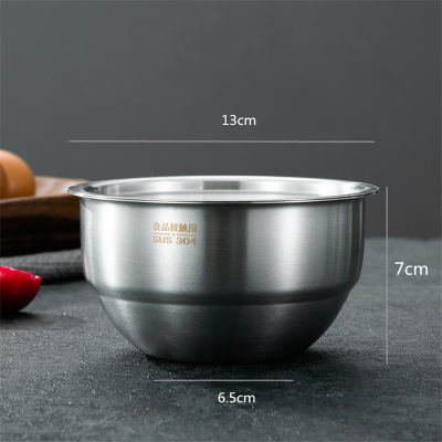 304 Stainless Steel Steamed Egg Bowl With Lids Kitchen Tableware Fruit Salad Dessert Soup Bowl Food Container Rice Noodles Bowl