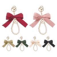 Keychain for Men Bowtie with Pearls Keychain Pendants Soft Colorful Keyring Accessories Fashionable for Headphone Case Phone Case Keys Bags Backpacks trendy