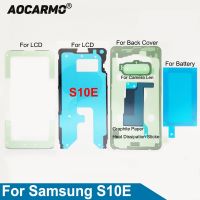 Aocarmo เทปกาวหน้าจอ LCD ติดทั้งชุด,สำหรับ Samsung Galaxy S10E SM-G9700กลับฝาหลังปิดโทรศัพท์กรอบกาวสติ๊กเกอร์เลนส์กล้องถ่ายรูป