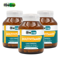 วิตามินรวม x3 ขวด Multivitamin &amp; Multimineral Biocap Vitamin A B1 B2 B3 B5 B6 B7 B9 B12 C D E K Zinc Magnesium ไบโอแคป วิตามินรวม แร่ธาตุรวม วิตามิน เอ บี ซี ดี อี เค ซิงค์