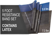 TheraBand Resistance Band Set, Professional Latex Elastic Bands for Upper &amp; Lower Body &amp; Core Exercise, Physical Therapy, Lower Pilates, At-Home Workouts, and Rehab, 5 Foot, Blue &amp; Black, Advanced