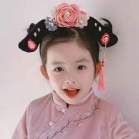 【CW】 New year 39;s Chinese style children 39;s Hanfu retro hairband Princess headdress antique butterfly flower tassel Tangzhuang hairdress