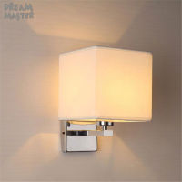 Modern Nordic Style E27 Wall Lamps Stainless steel Indoor Bedroom fabric Wall Light Reading Study Living Room Decoration fixture