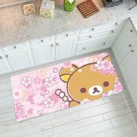 【PPQ Home Life Museum】 Kawaii Rilakkuma หมีเสื่อห้องครัวห้องนอนห้องนั่งเล่นบ้านพรมทางเข้าตกแต่งชั้นพรมเช็ดเท้าระเบียงห้องน้ำยาวพรมปูพื้น