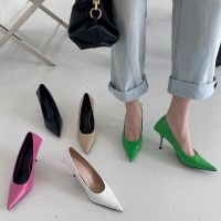 2021 Luxury Women 8Cm High Heels Pumps Scarpins Office Ladies Designer White Green Black Heels Prom Stiletto Dress Party Shoes