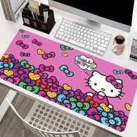 Kawaii Large Mouse Pad Hellos Cat Kittys Mousepad Gamer Pc Gaming Accessories Mausepad Non-slip Mat Keyboard Cabinet Desk Mats