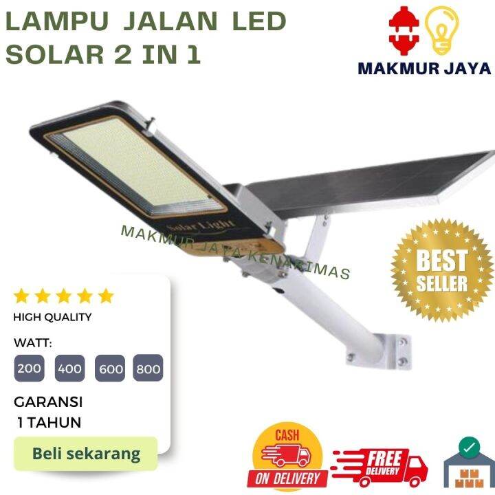 LAMPU JALAN TENAGA SURYA 200 400 600 800W WATT SMD LED PJU SOLAR CELL