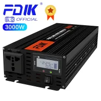 FDIK 3000W 5000W อินเวอร์เตอร์เพียวไซน์เวฟอินเวอร์เตอร์เครื่องแปลงกระแสไฟรถยนต์ DC12V เป็น AC 220V LCD อินเวอร์เตอร์พลังงานแสงอาทิตย์12V