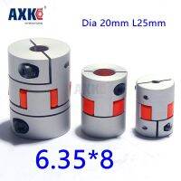 Rodamientos แบริ่งแอก1/4 "6.35Mm ถึง8Mm Spider Coupler ข้อต่อเพลามอเตอร์สเต็ปเปอร์6.35*8Mm เส้นผ่าศูนย์กลาง20Mm ยาว25Mm