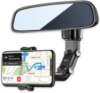 ที่จับโทรศัพท์ URM 360 ของแท้! ปรับได้ 360 องศา Rearview Mirror Phone Holder for Car, 360 Degree Rotatable and Retractable, Multifunctional Car Cell Phone Holder Mount