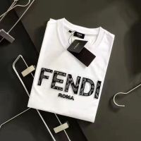 Fendii เสื้อยืดแขนสั้นแบบสวมหัวพิมพ์คอกลมงูใหม่สำหรับผู้ชายและผู้หญิงเสื้อยืดแขนยาว2023ฤดูใบไม้ผลิ/ฤดูร้อน